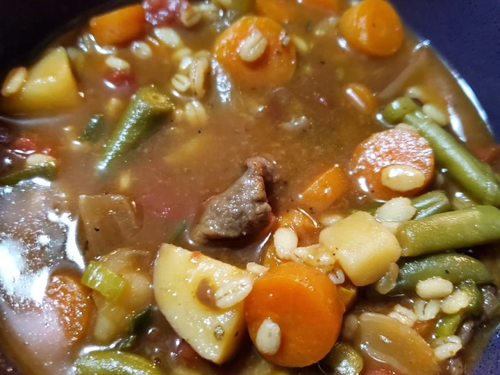 Easy Steps to Prepare Recipe Beef and Barley Vegetable Soup that is Perfect, Appealing}