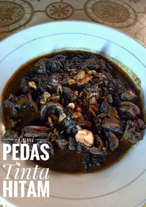 Foto resep Cumi pedas tinta hitam