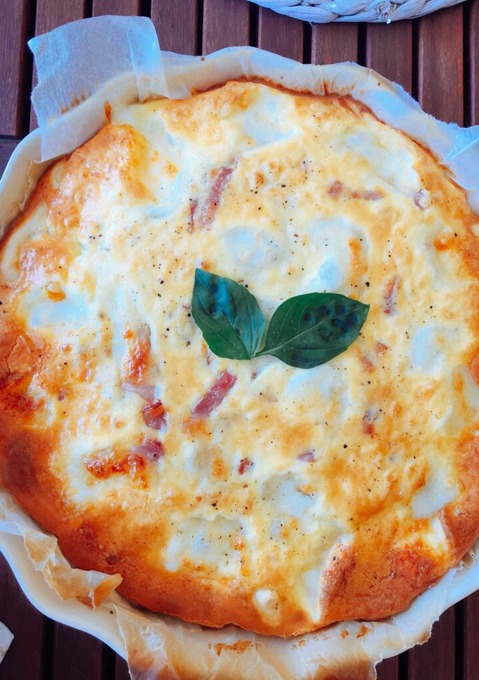 Una foto de Quiche con mucho queso