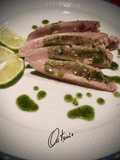Trancetto di tonno con pesto dí mentuccia e lime