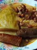 Potaje de alubias pintas con repollo y sus sacramentos