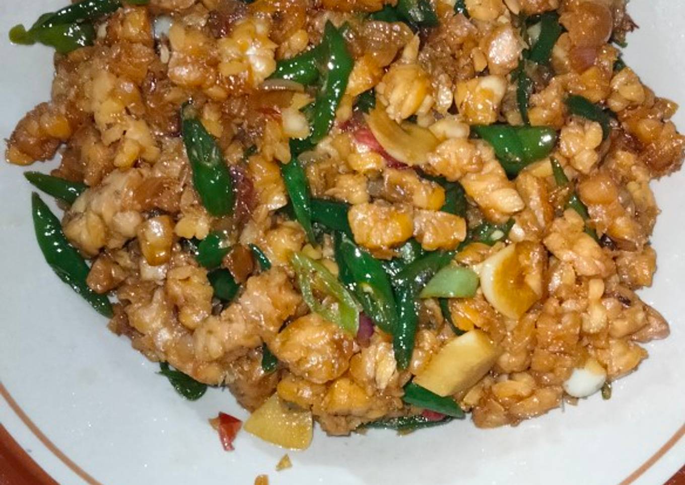 Oseng tempe lombok ijo😆