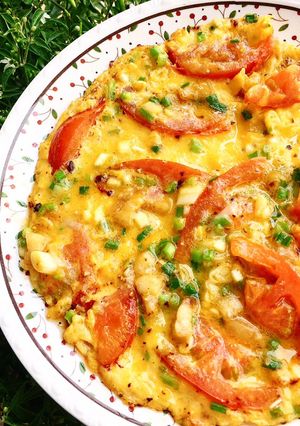 Hình của món Trứng chiên cà chua.