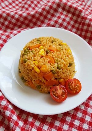 صورة لوصفة برغل بالخضار🌽🫑🥕🌶️🫛