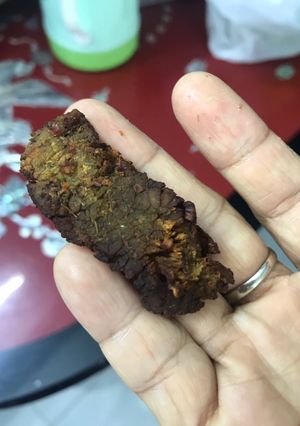 Hình của món Khô bò bằng nồi chiên không khí.