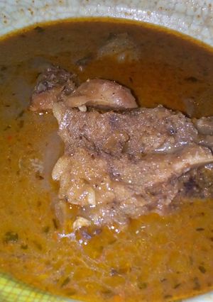 A picture of My spicy pepper soup.