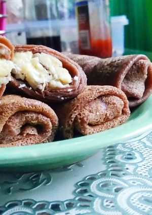 Foto resep Dadar Gulung Coklat Pisang Keju