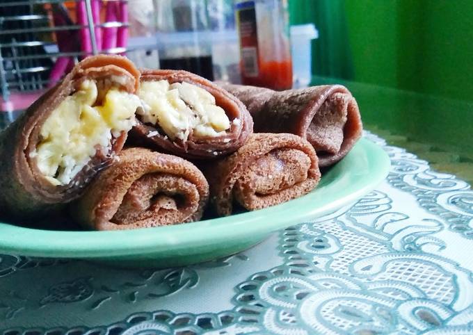 Dadar Gulung Coklat Pisang Keju