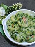 Pasta Kentang Saus Bayam Carbonara "Low Budget"