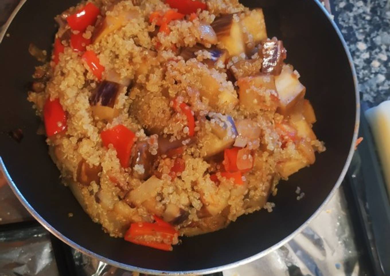 Berenjenas con quinoa