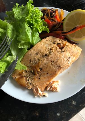 Una foto de Salmón grillado