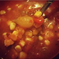 A picture of Spicy Shrimp and Corn Soup.