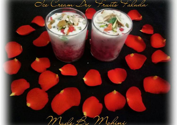 Recipe of Super Quick Homemade Rose ice cream dry fruits falooda