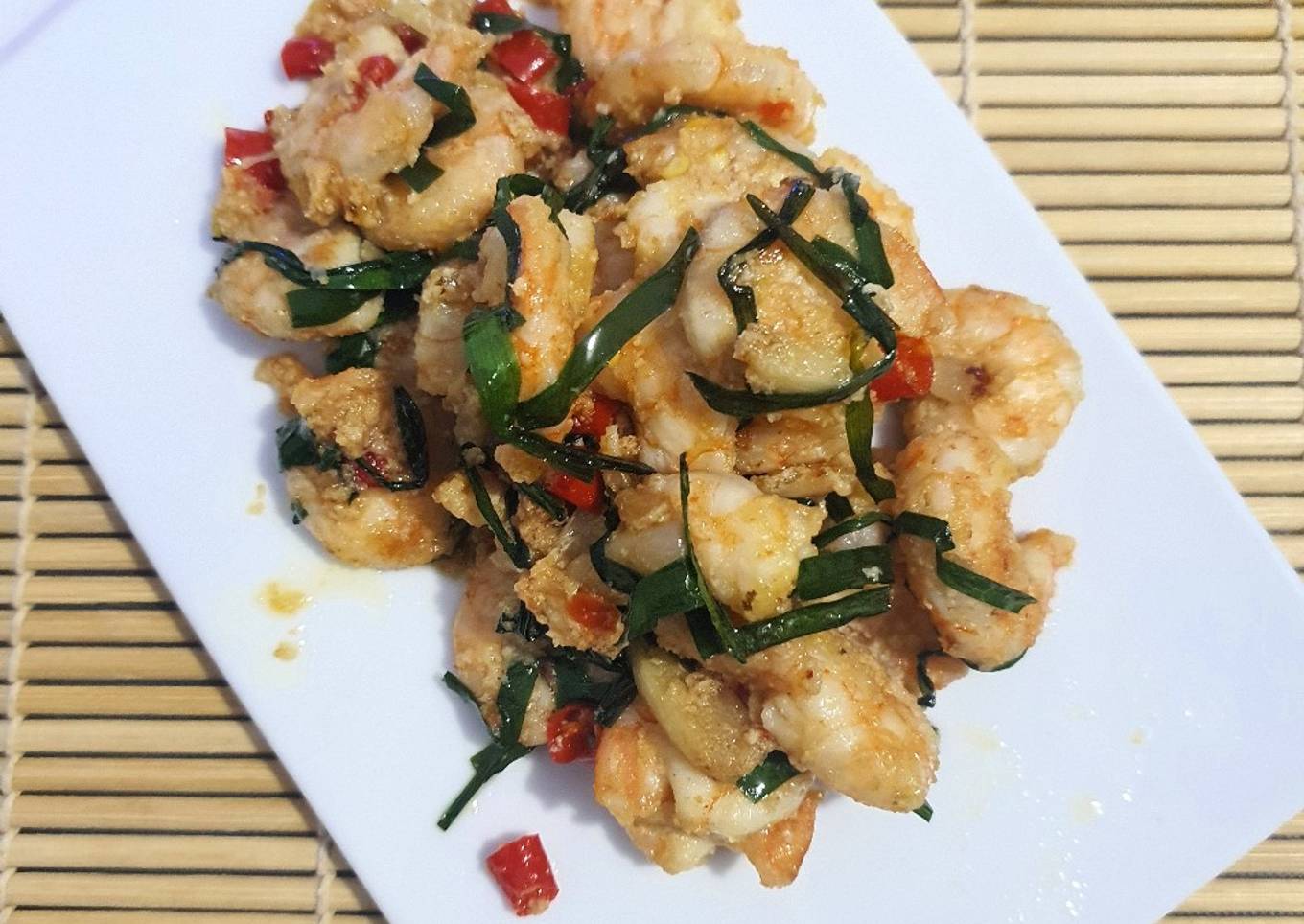Tumis udang kucai ala fe