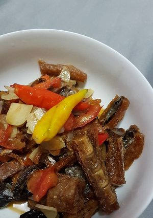 Foto resep Ikan asin telang asam manis
