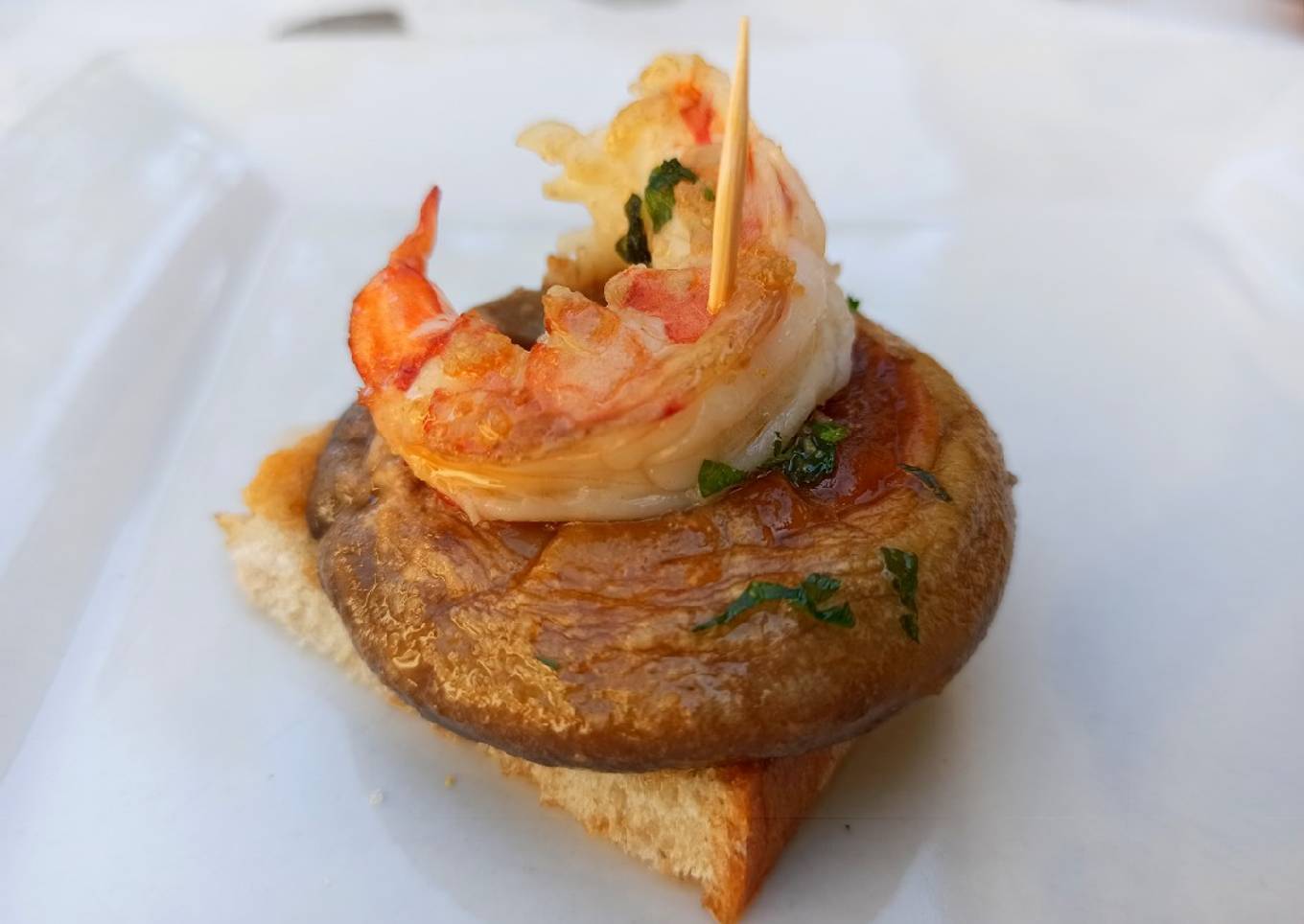 Pincho de champiñones 🦐