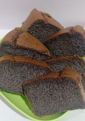 Foto resep Black Sesame Chiffon Cake #Lowcarbs