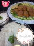Shami kabab wid simple rice
