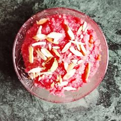 A picture of Rose Almond Halwa.