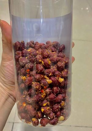 Hình của món Lạc rang tỏi ớt chay bằng NCKD.