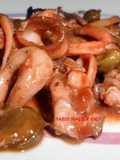 Calamari con Pomodorini Freschi, Olive Nere e Capperi