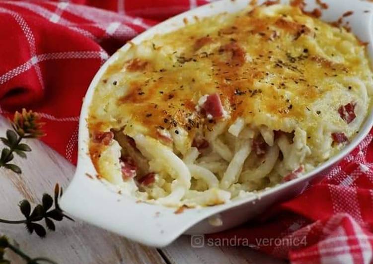 Baked Udon Carbonara