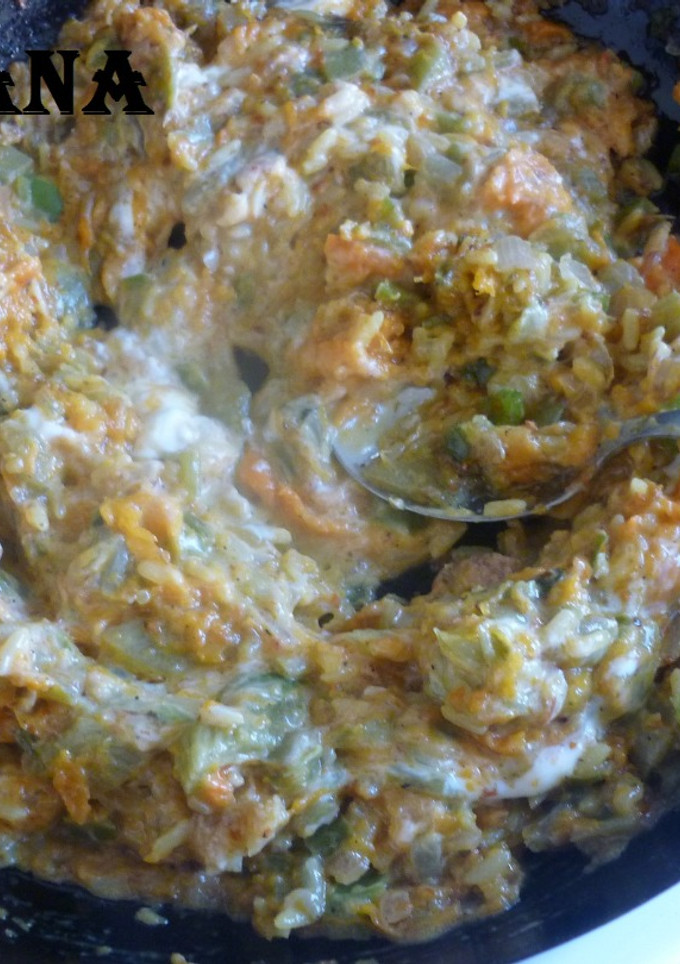 Una foto de Relleno de calabaza con pencas y arroz
