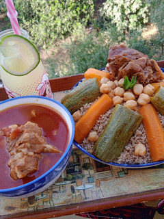 صورة لوصفة بربوشة الشعير باللحم 😋