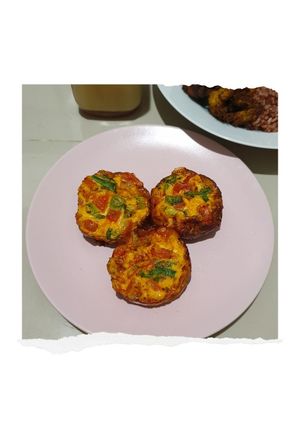 Foto resep Rainbow Omellete Muffin (Oven - Less Oil)