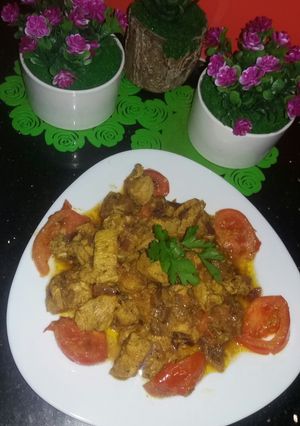 صورة لوصفة شاورما بدون سندوتش على شكل طبق 🍗🍜