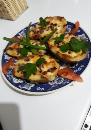 Una foto de Papas rellenas a los 4 quesos