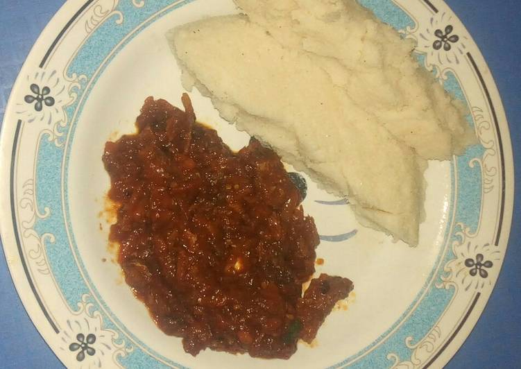 Steps to Prepare Speedy Ugali with fried fish curry