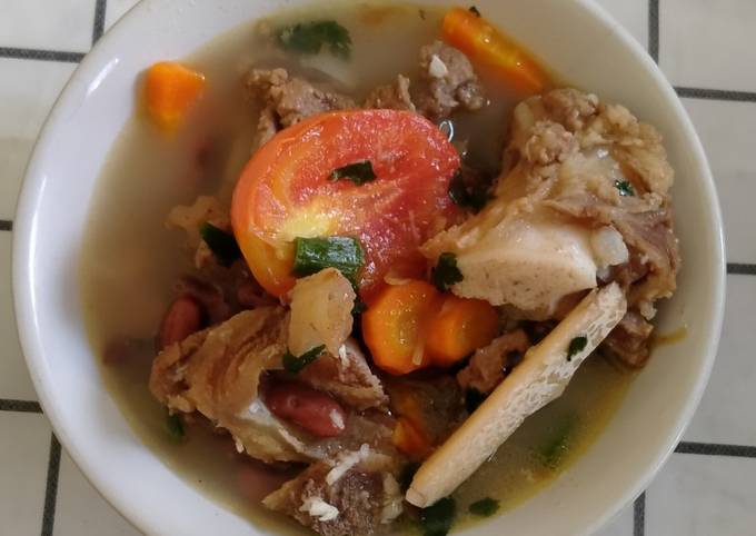 Resep Sup kacang merah tulangan iga sapi Anti Gagal