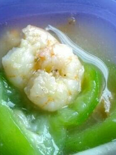 Foto resep Sayur bening oyong (gambas) udang bumbu tunggal