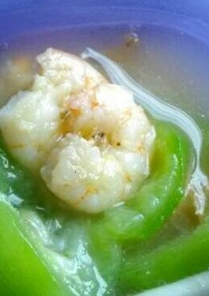 Foto resep Sayur bening oyong (gambas) udang bumbu tunggal