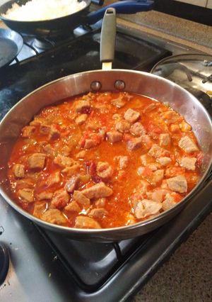 Una foto de Tinga de cerdo en olla express