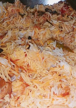 A picture of Chicken biryani.