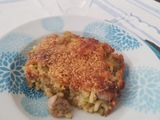 Pasticcio di anellini broccoli e salsiccia