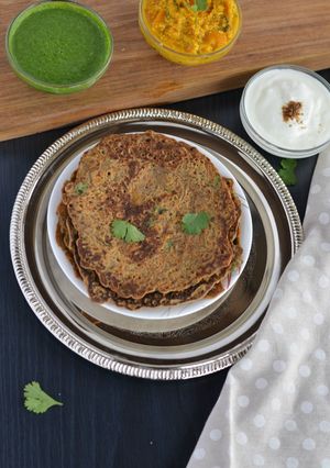 A picture of Kuttu Ka Cheela | Falahari Cheela | Buckwheat Cheela (Chilla).