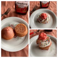 A picture of Flax Seed Strawberry Cupcake (eggless).