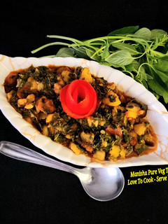 A picture of Green Amaranth Mix Vegetable Sabzi.