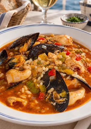 Una foto de Arroz Caldoso de Chipis y Mejillones