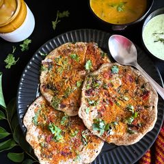 Horse Gram Uttapam / pancakes A picture of Horse Gram Uttapam / pancakes.