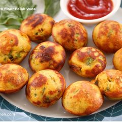 A picture of Less Oil Handvo Flour Palak Vada.