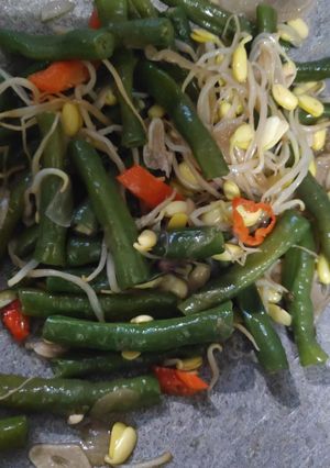 Foto resep Oseng kacang panjang + tauge