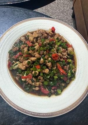 韭菜炒絞肉 的食譜成品照片
