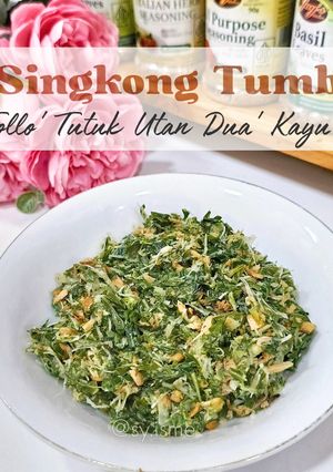 Foto resep Tollo' Tutuk Utan Dua' Kayu (Daun Singkong Tumbuk)