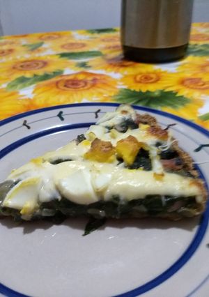 Una foto de INTEGRAL: Tarta de espinaca, jamón y queso sencilla...🤗