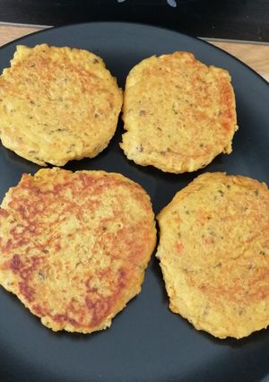 Une photo de Galettes de légumes et pois chiches