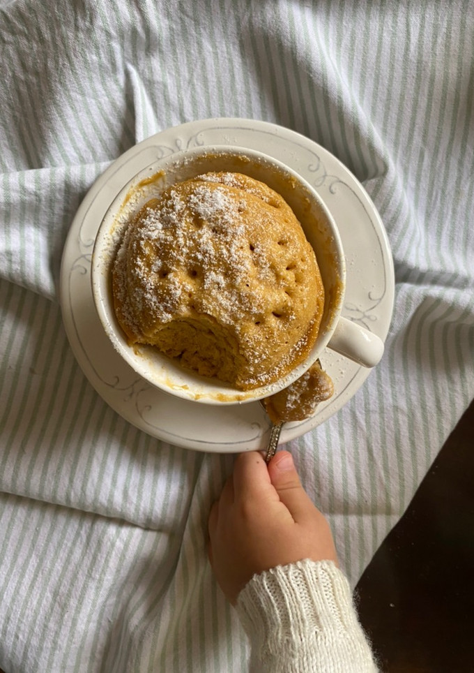 Una foto de Mug cake keto DMA fase 3 de 4 ingredientes